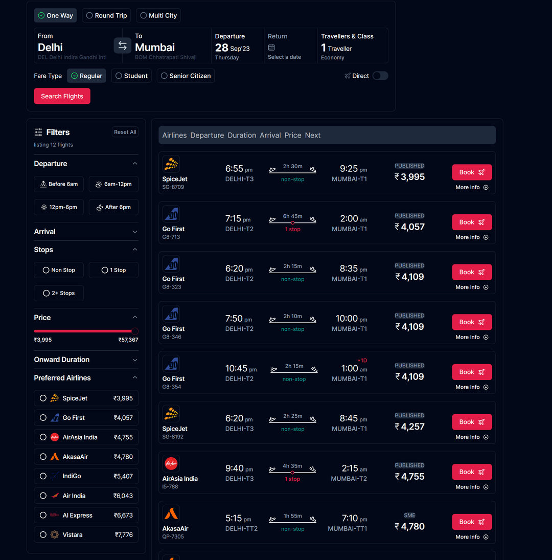 Flight Booking System for BigTravelMart